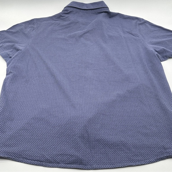Zachary Prell Stretch Fabric Button Up Shirt Men's L Short Sleeve Blue - Picture 7 of 8